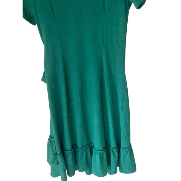 A Pea In the Pod EUC Side Bow Tie Ruffle Maternity Green MIDI Dress - Picture 10 of 11